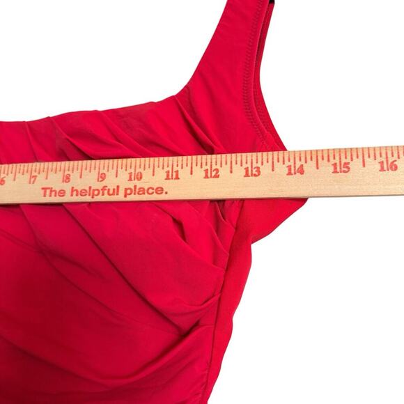 Gottex Sz 8 One Piece Bathingsuit Ruched Summer Beach Cruise‎ Pool Slimming - Picture 6 of 16